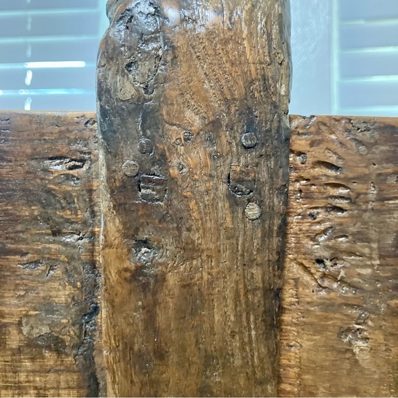 Big Wooden Rice Basket Bucket Rustic Distressed Farmhouse Decor - Picture 12 of 16